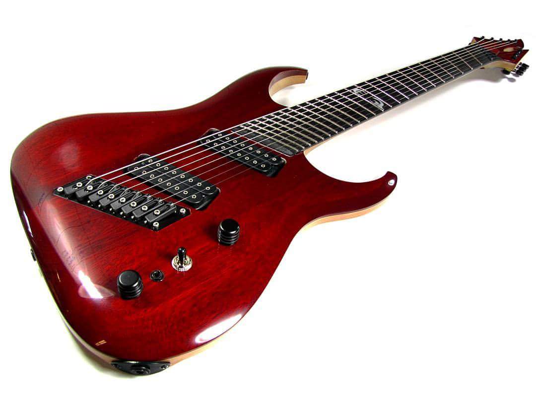 EQGuitars's tweet photo. "Bloodbath"; A Bloodwood-topped Masai 8 with a killer D Activator 8 set from @DiMarzioInc  #musicmonday https://t.co/toRNFvTdRW