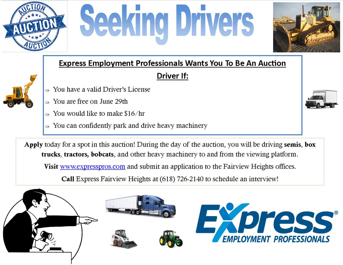 ExpressEdwFH's tweet image. #newopening #auction #jobsearch Check out this great opening! Located in the Metro East, IL area.