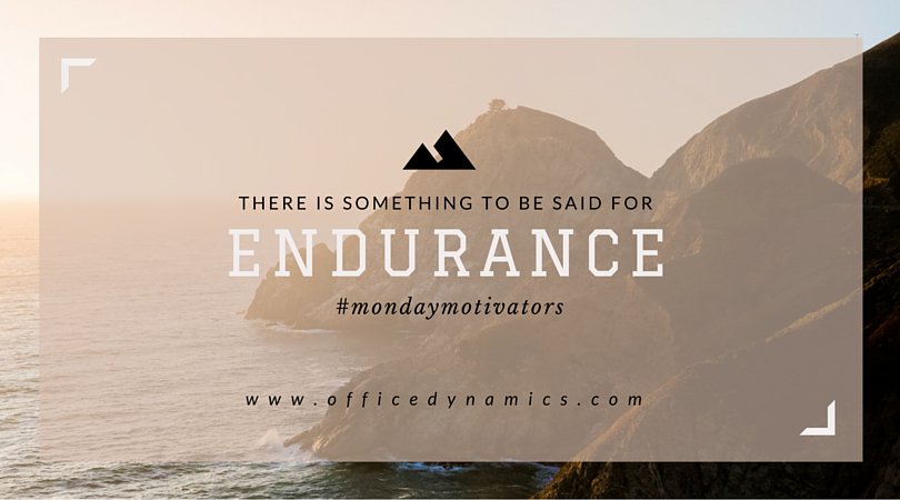 JasmineMFreeman's tweet image. There is Something to be Said for Endurance - #OfficeDynamics ow.ly/4nkztw