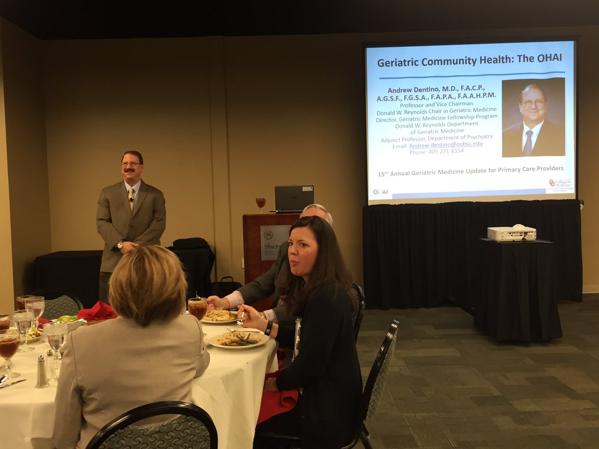 OUMedEd's tweet photo. @OUOHAI #AGMU2016 Dr Andrew Dentino #OUOHAI Oklahoma Healthy Aging Initiative https://t.co/704yXUNlNG