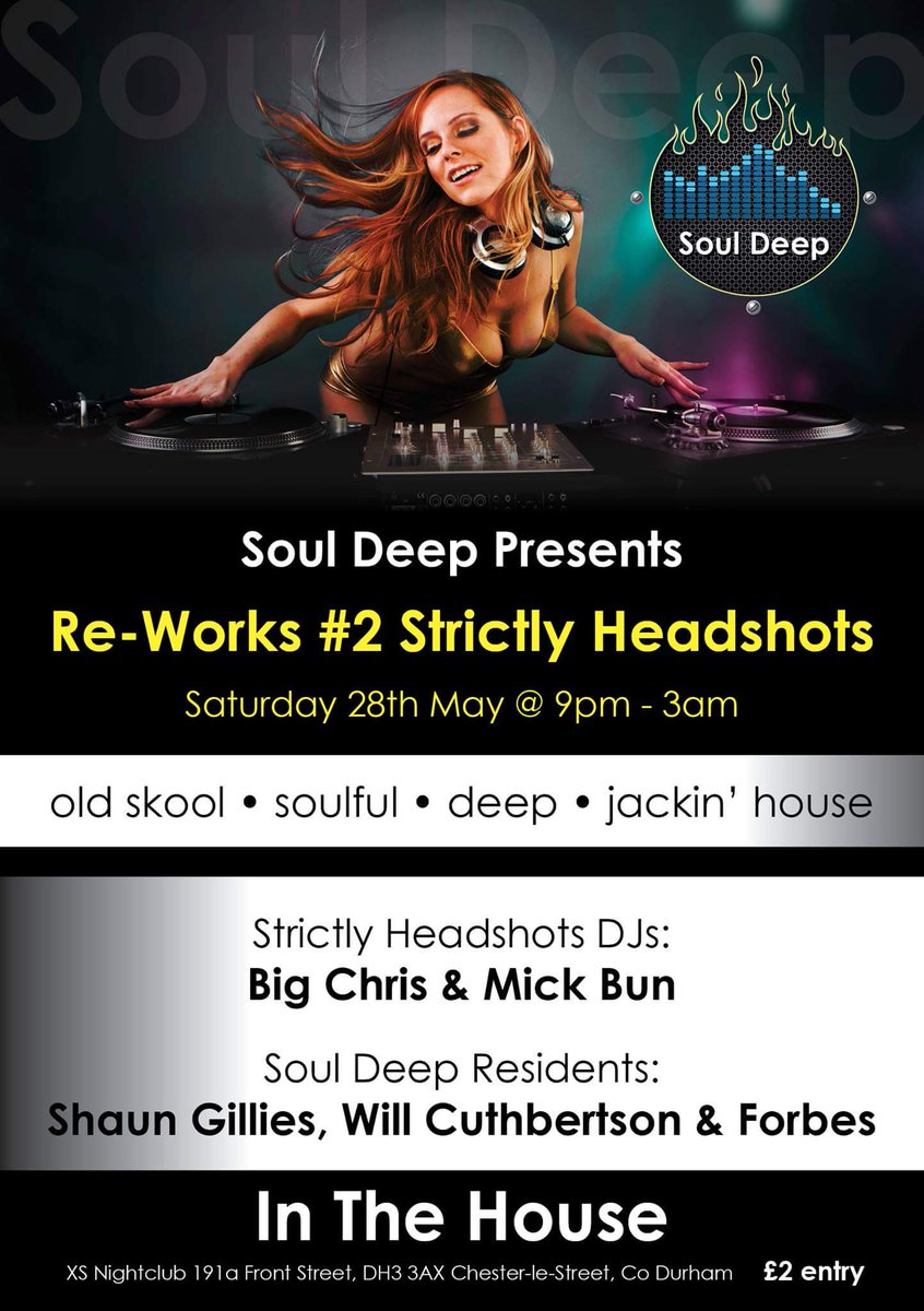 souldeepinhouse's tweet photo. Soul Deep. ReWorks #2 Big Chris & Mick Bun, #StrictlyHeadshots #SDDJS #DiscoHouseClassics #MayBankHoliday #Local https://t.co/mronrZ7ikR