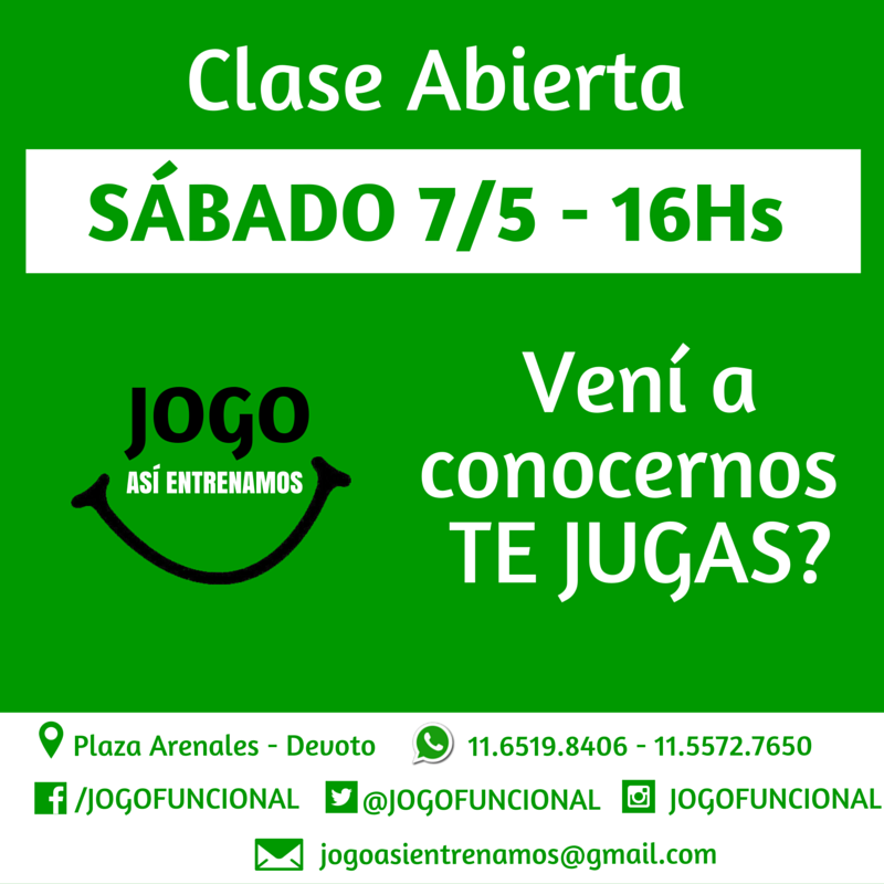 JOGOFUNCIONAL's tweet photo. Este sábado te esperamos en Plaza Arenales​ para que nos conozcas!!!
JUGAR + ENTRENAR #JOGOFuncional #AsiEntrenamos https://t.co/Fd7ThEZ7PO