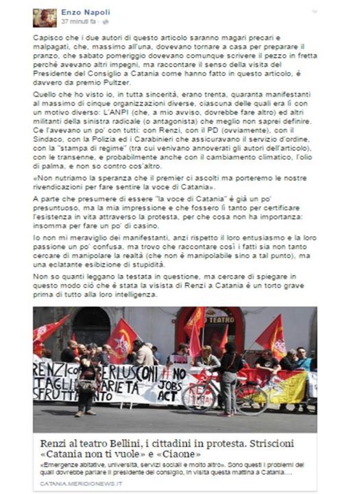 CtBeneComune's tweet photo. IL SEGRETARIO DEL PD NON SOPPORTA LA LIBERTA' DI STAMPA. SOLIDARIETA' ALLA REDAZIONE DI MERIDIONEWS.

Il Segretario… https://t.co/3k9IpaenPJ