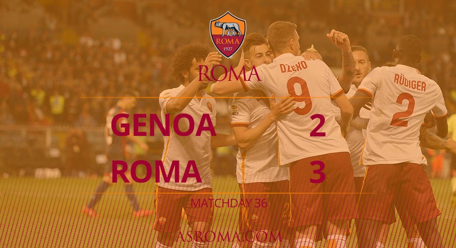 Akhir pertandingan: #GenoaRoma 2-3
ROMA HA VINTO!