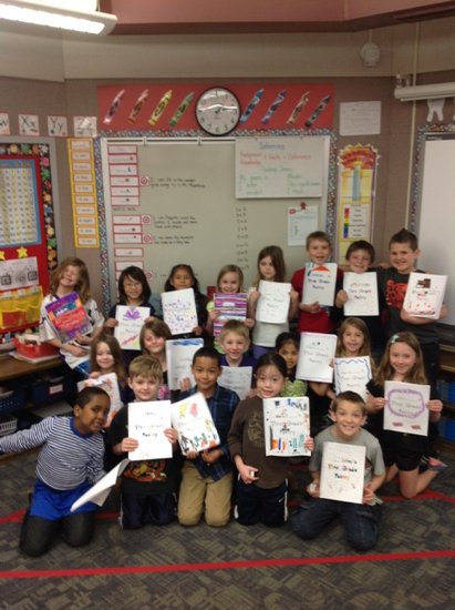BVMesser1's tweet photo. Students are proud of their poetry writing! #FirstGradePoets https://t.co/rcqnVwdtxs