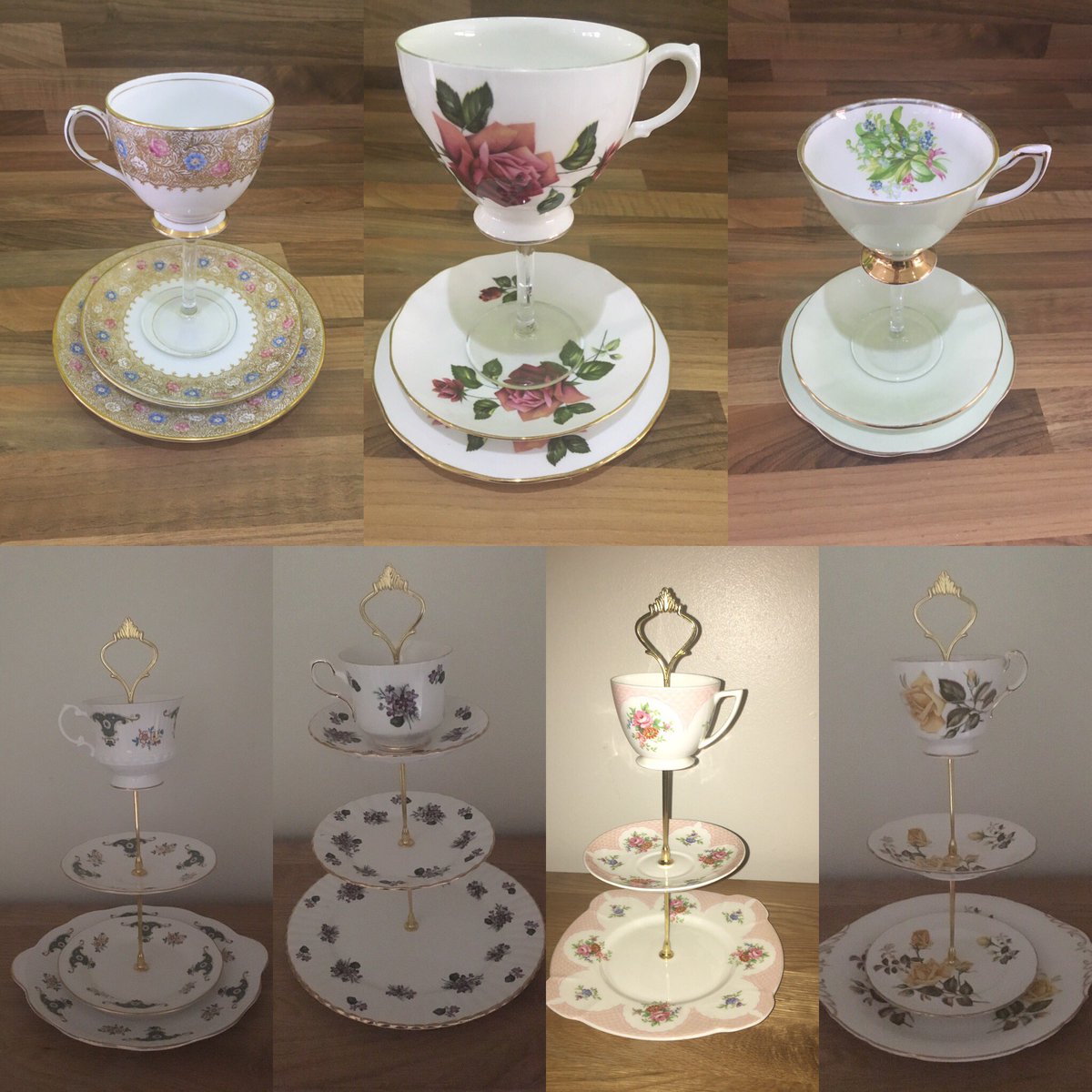 #upcycled #teacups #wine #cake