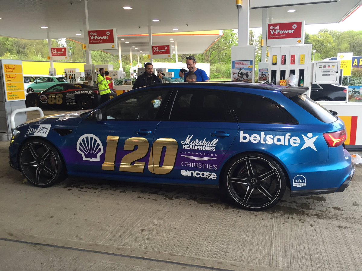LimelightCS's tweet image. #Gumball3000 #Shmee150 @#Beaconsfield Services #M40. On their way to London stopover.
