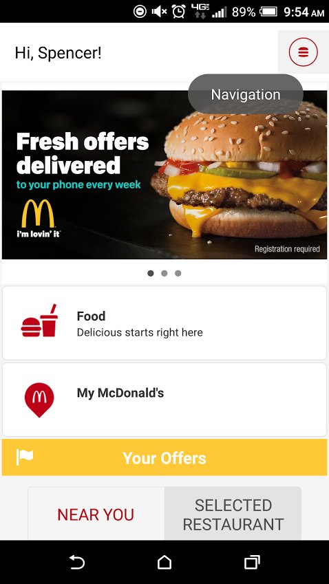 YouX_Design's tweet image. The hamburger icon in McDonald's mobile app is actually a hamburger. I like this.