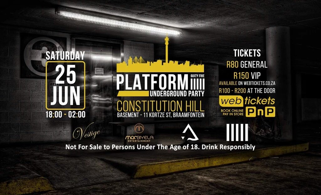 BAR5_ZA's tweet photo. ITS CALLED #PLATFORM65 DONT MISS IT
TICKETS AVAILABLE  @webticketsSA #BAR5 https://t.co/DHvBXGIpoe