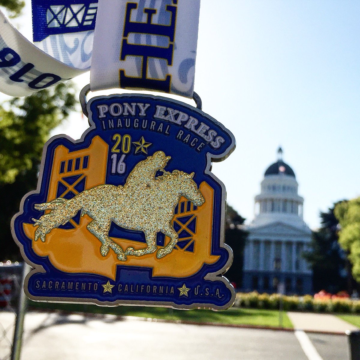 runhikenplay's tweet photo. Medal from yesterday's Pony Express 5k in Sacramento! #runPEM #PEM2016 #medalmonday https://t.co/gEYhRcgVkY