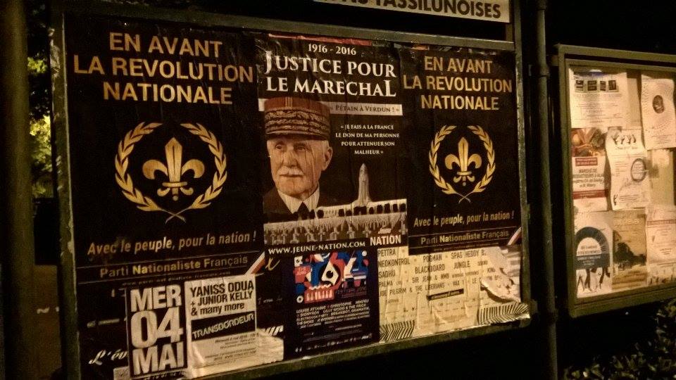 nationalistesfr's tweet photo. Collage des #jeunes du #PNF à #Lyon ! #PartiNationalisteFrançais #Lyonnais #Rhône #RhôneAlpes #RevNat @JeuneNation https://t.co/f1S627Zr0l