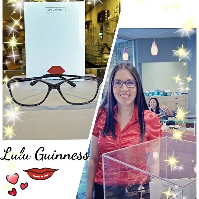 HoyaCanada's tweet photo. Sarah with her new #glasses #hoyaimahero #luluguinness #frames #glitter #sparkle #photobomb 📷: @boardwalkoptwr https://t.co/B16aJ8ALiW