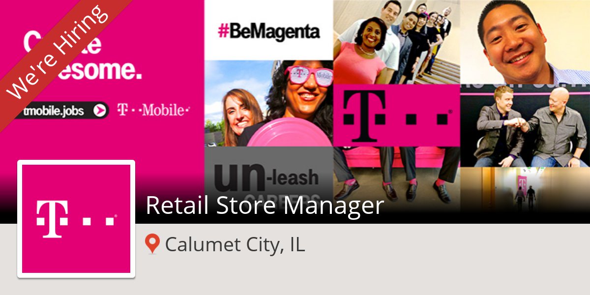 Scott000Scott's tweet photo. Check out this #job: #Retail Store #Manager at #TMobileCareers in #CalumetCityIL https://t.co/GV8sLjS2yq #BeMagenta https://t.co/zWzfAivLo9