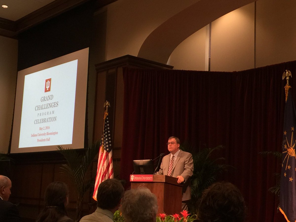 mcdonald's tweet image. .@IUBloomington @IndianaResearch VP Fred Cate introduces the finalists for the #GrandChallenges Program