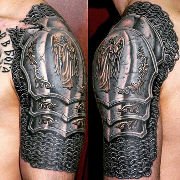 Armor Shoulder Tattoos  Photos of Works By Pro Tattoo Artists at theYoucom