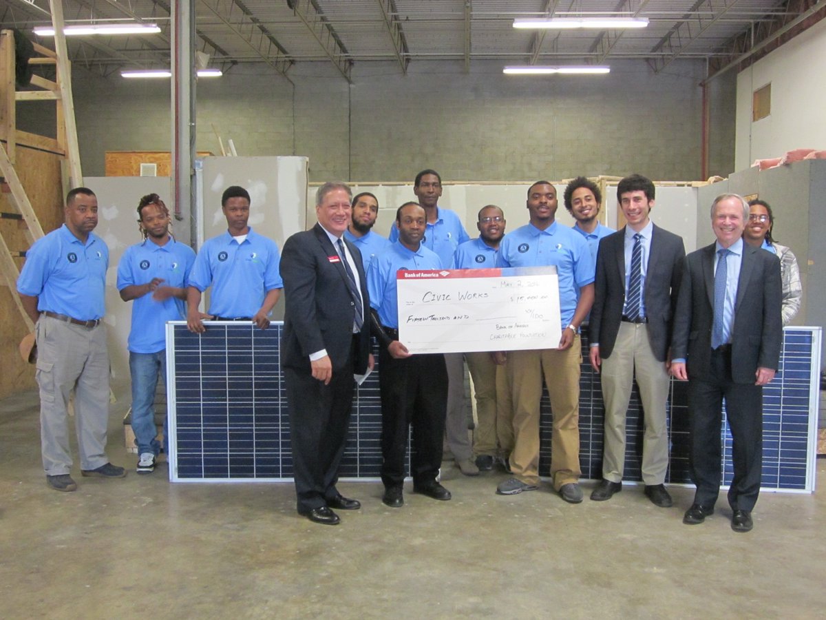 BCGC's tweet photo. Thank you @BankofAmerica for a $15K grant to train Energy Retrofit, Solar &amp; Brownfields Remediation Technicians! https://t.co/ZdjSi0vzwZ
