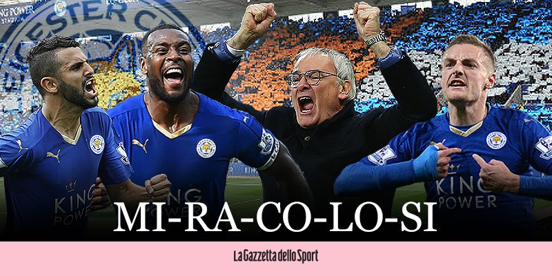 Ranieri, la <a href="/premierleague/">Premier League</a> è tua!
#ChelseaTottenham finisce 2-2: il <a href="/LCFC/">Leicester City</a> è campione d'Inghilterra! #Leicester