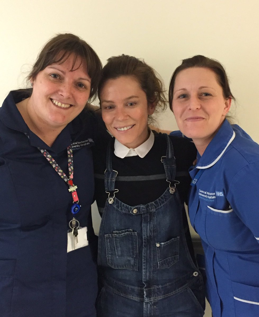 #Midwives Vicky & Lesley meet actor Anna Friel ... Both are #Marcella fans, it's not all babies at Saint Mary's