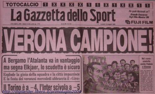 bon1z's tweet photo. prima del Leicester, l'ultima clamorosa sorpresa del calcio mondiale fu lo scudetto dell'Hellas Verona, 84-85 https://t.co/dLuAEkNqOp