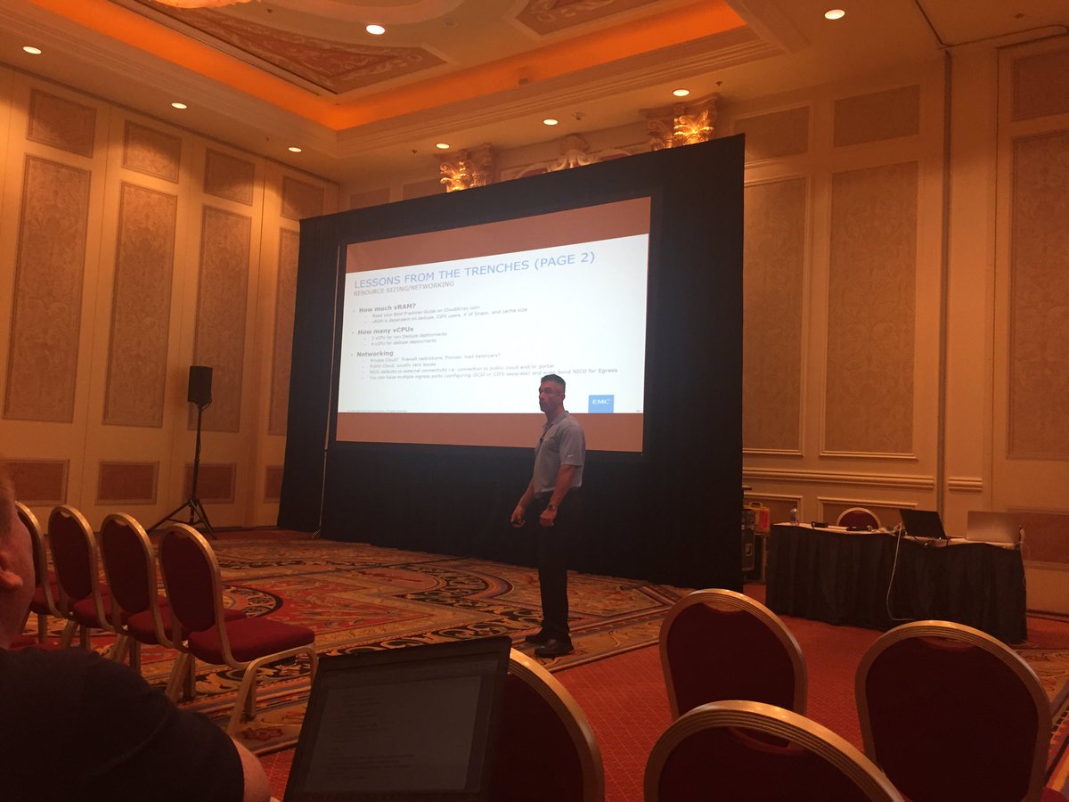 ktelep's tweet photo. Rick Pommet's great talk from the #CloudArray trenches. Realworld talk on what is and isn't a use case. #EMCWORLD https://t.co/NYf3LUGzl3