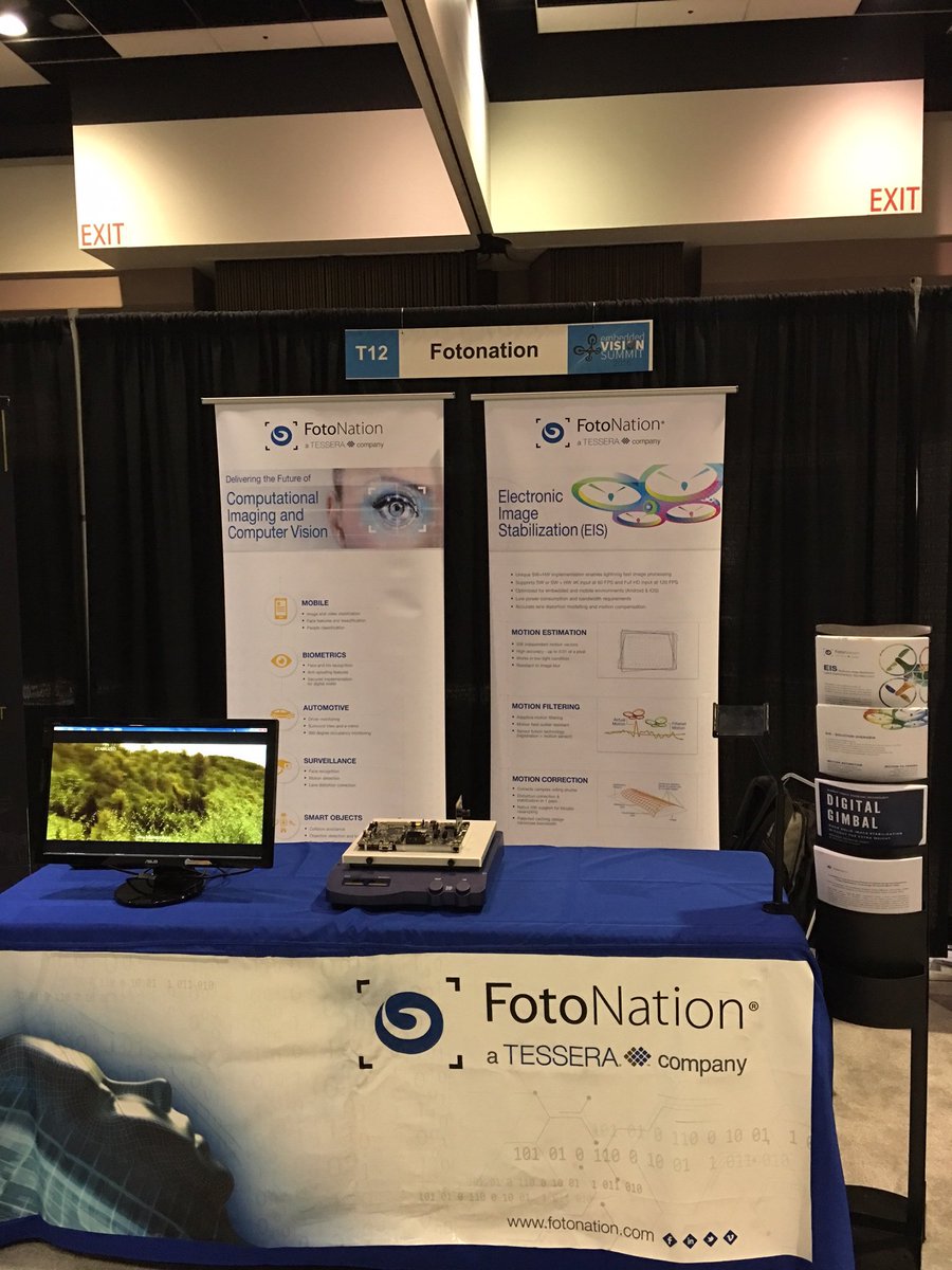 FotoNation's tweet image. We are all set to #shakeandroll @EmbVisionSummit. Drop by #fotonation booth to see the #imagestabilization demo.