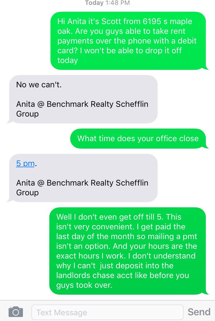 lvscott5's tweet photo. When your new property manager is a cunt. #benchmarkrealty https://t.co/nIEjVGgPyK