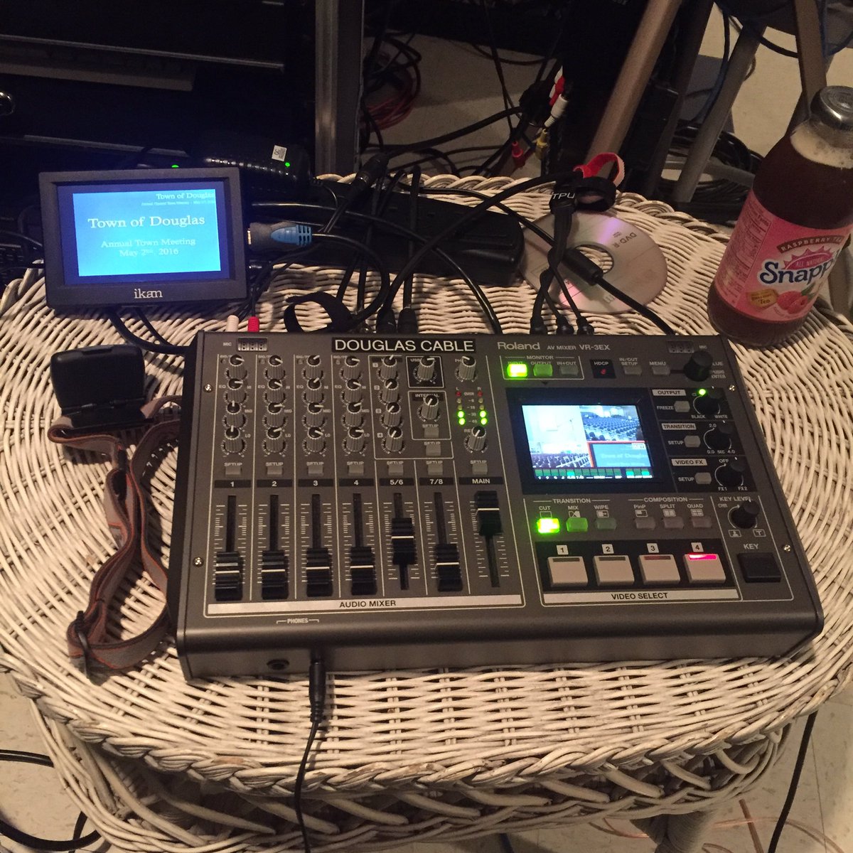 DouglasCableTV's tweet photo. This is my view of Town Meeting #PEGMedia #GovernmentAccess #Roland #ikan #Snapple https://t.co/RAMpuztbG4