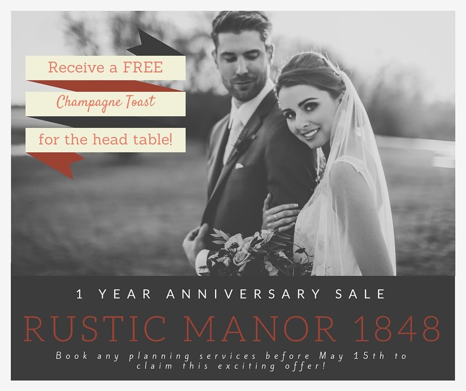RusticManor1848's tweet photo. Receive a FREE champagne toast for the head table! https://t.co/W5Ipg4W66h
