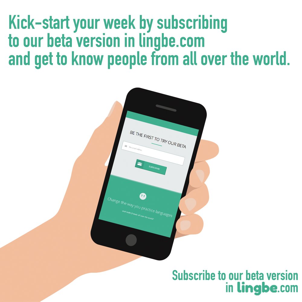 LingbeApp's tweet photo. Why not start this week? Join us on https://t.co/naIZaJ6uWK #MeetPeople #ConnectWithNewFriends #PracticeLanguages https://t.co/gNmR8iz5Ms