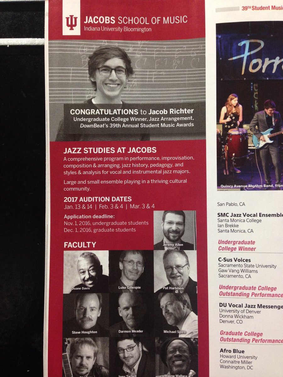 markdavisjazz's tweet photo. Congrats to @jakerichter13, former @WcmMke student of Dave Bayles and @markdavisjazz!!! https://t.co/jqhbi2nkrz