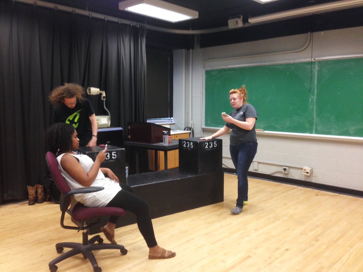KU_JIST's tweet photo. The comedy show actors are hard at work. Come see their shows Saturday and Sunday in the Inge. https://t.co/KMCvlpz6md