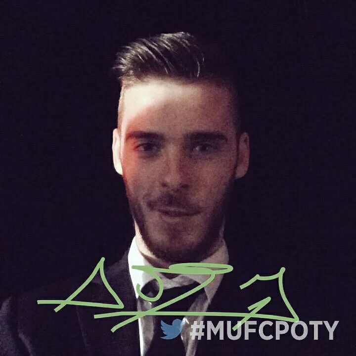 indomanutd's tweet photo. Congratulations @D_DeGea, our player of the years. Three times in a row 🏆🏆🏆 https://t.co/2GyFFflT43