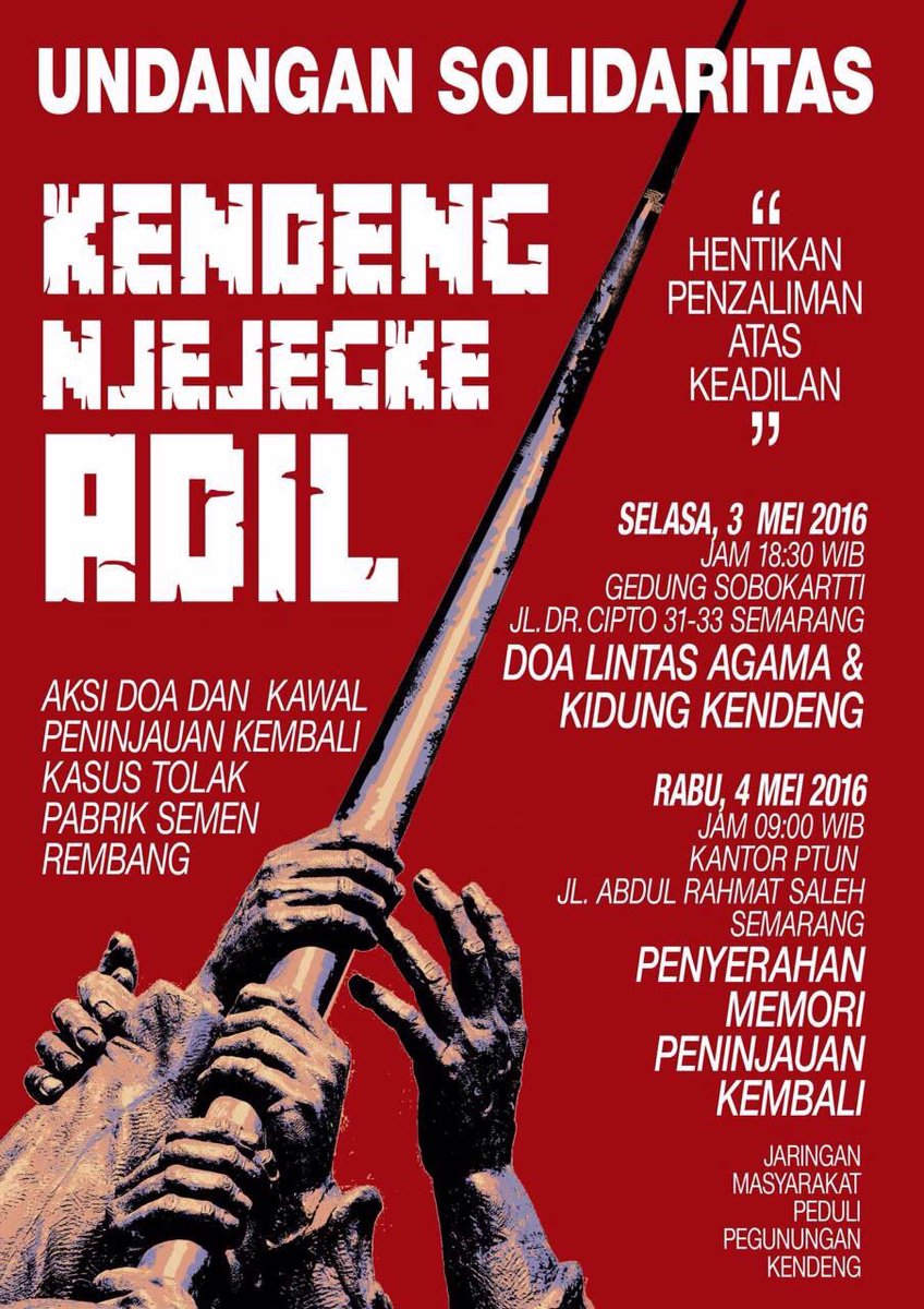 melaniesubono's tweet photo. Selamat pagi! Sore nanti, semarang bs gabung di doa dan bsk di PTUN!! Baca ini ... #demirembang https://t.co/PNmcOnBtCE