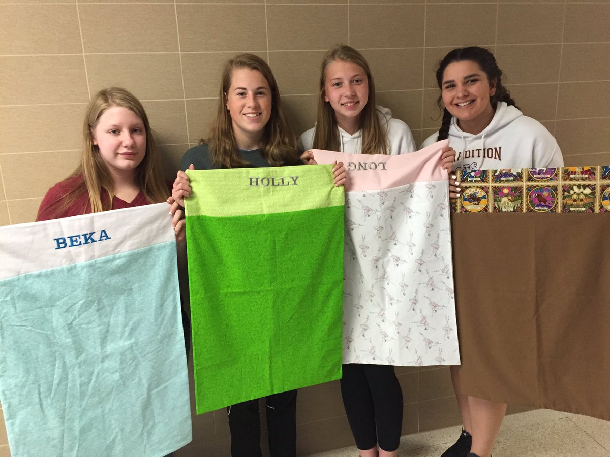 NevadaFCS's tweet photo. First 4 personalized pillowcases complete. Sewing is STEM! #nevadacubpride https://t.co/JKrWfMNsex