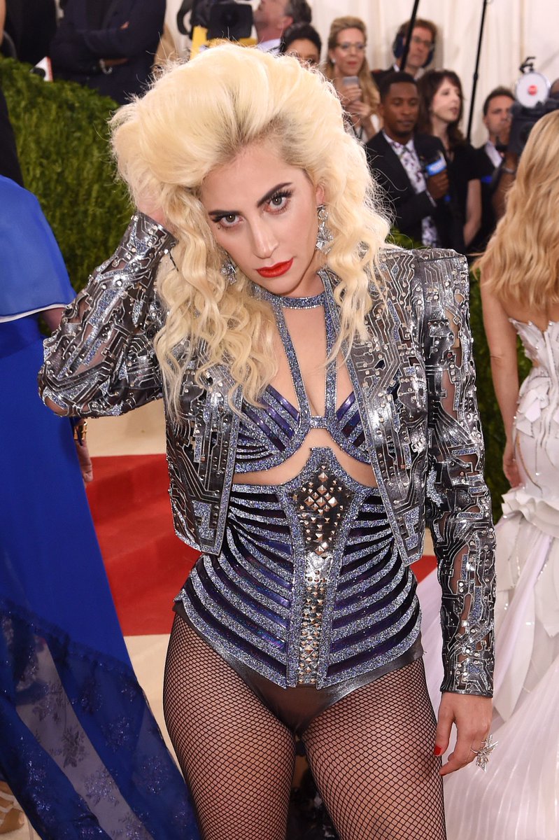 Variety's tweet photo. Lady Gaga rocking a Versace number on the #MetGala red carpet. See more photos https://t.co/5vmY2KiL13 https://t.co/kDXmq5SeOY