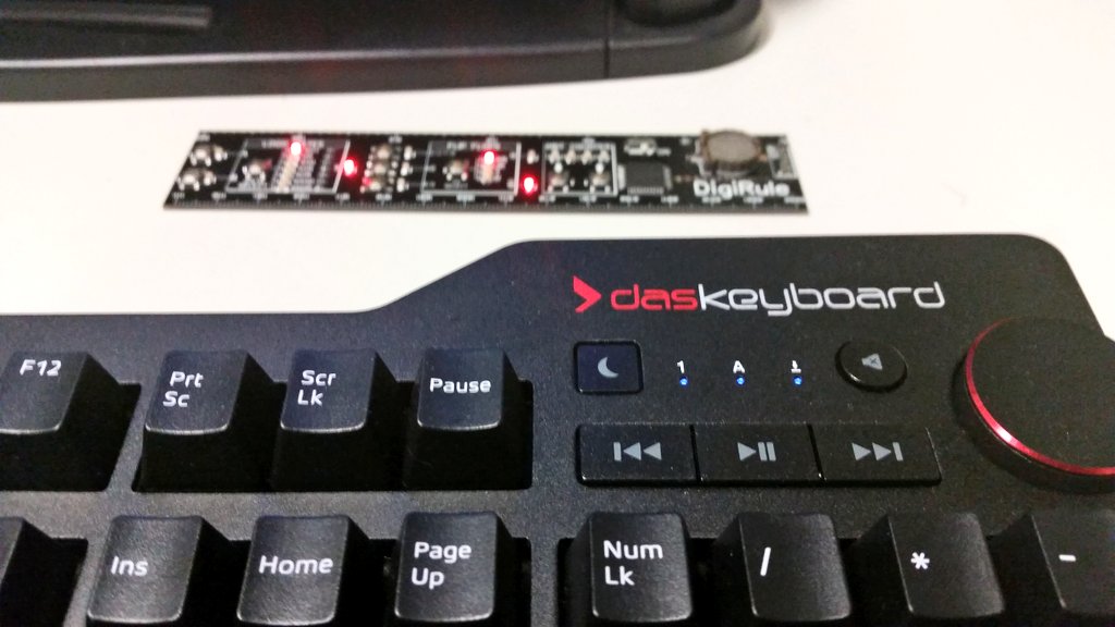 _TimMcMahon's tweet photo. My shiny new #DasKeyboard 4 Pro Brown w/ #DigiRule for scale! ๐
Shift+Mute for #NKRO
On = Flash
Off = Double flash https://t.co/2V47mn3GrZ