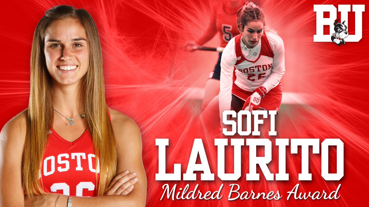 BUAthletics's tweet photo. The winner of this year’s Mildred Barnes Award (top athlete) is Sofi Laurito of @BU_FieldHockey! #ProudToBU https://t.co/3LHoXX3krO