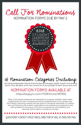 EWULeadership's tweet photo. DEADLINE EXTENDED! NOMINATIONS DUE MAY 4th BY 7PM! https://t.co/xDeH9M7OLs https://t.co/ud5SIzz3xJ