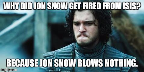 darthaditya's tweet photo. Welcome back, Jon Snow! #gotpuns #GameofThrones https://t.co/vTupgwE61G