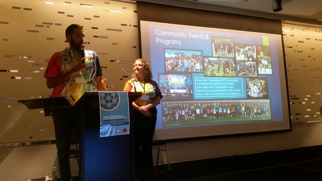 ATRAC_team's tweet photo. The READY Mob showing how they tackle tobacco in community! Check out their ads https://t.co/aHT4Z6UTyF #ahmrc16 https://t.co/jF7BNtEQio
