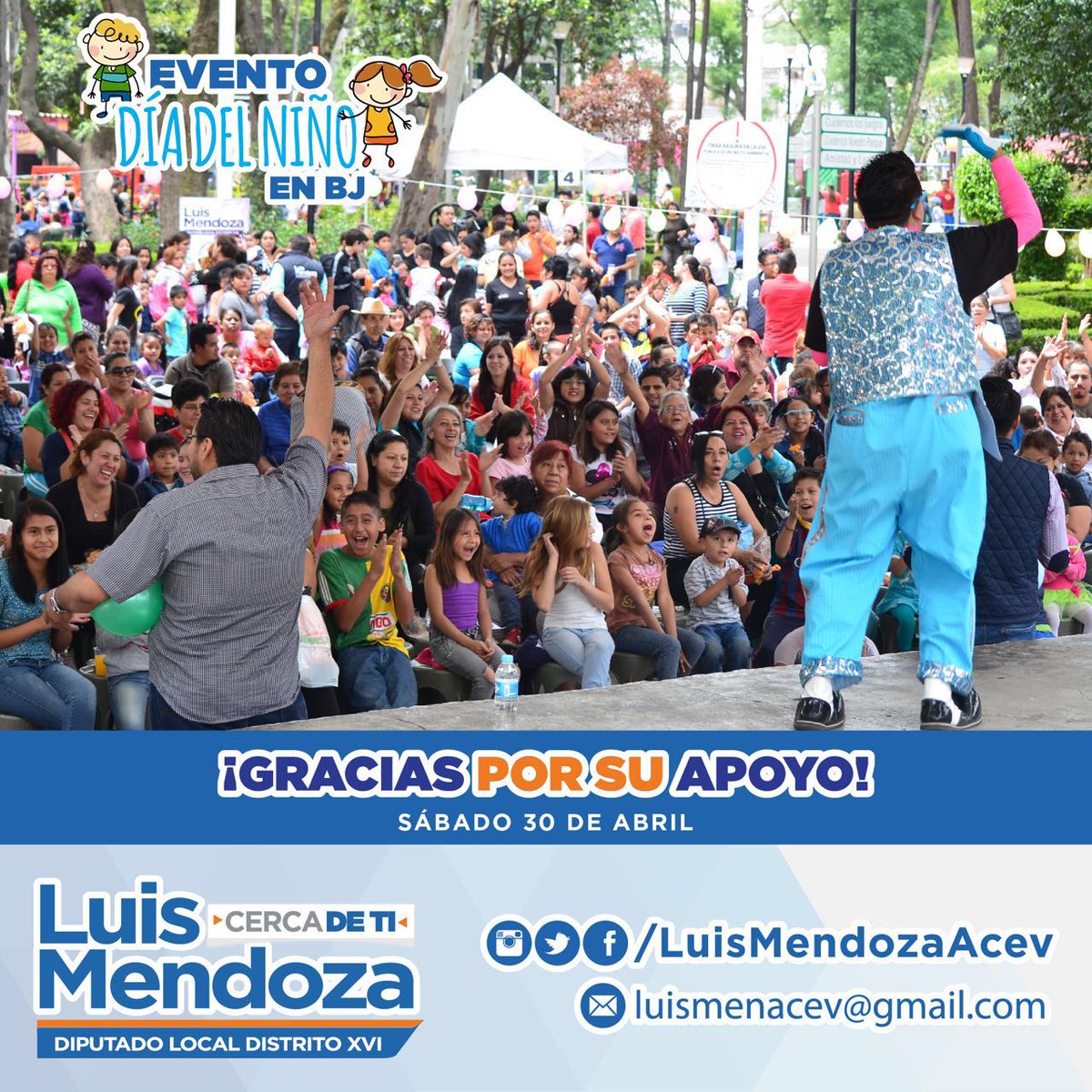 LuisMendozaBJ's tweet photo. Gracias vecinos de BJ por su asistencia a la celebracion del #DíaDelNiño. 

¡Seguiremos trabajando #CercaDeTi! https://t.co/xISTvyQr5n
