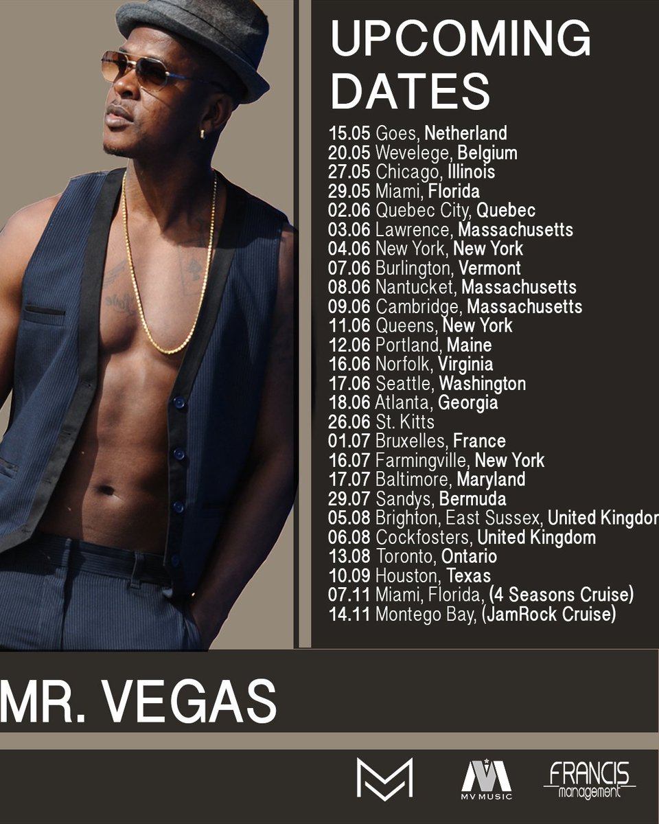 MrVegasMusic's tweet photo. I'm coming to your city!!! Don't miss out on a lifetime experience. #mrvegas #mrvegasontour #mrvegasperforms https://t.co/RquJ65czAG