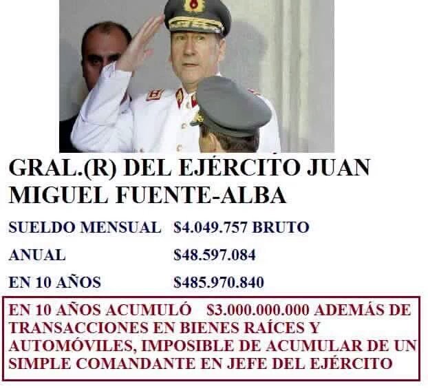 chelogonzalezlo's tweet photo. Sueldito mínimo de #GRALFUENTEALBA  #FuenteAlba #milicogate ,y que la chuzma siga viendo Reality y baile Reggaeton https://t.co/n1YFl7fP4q