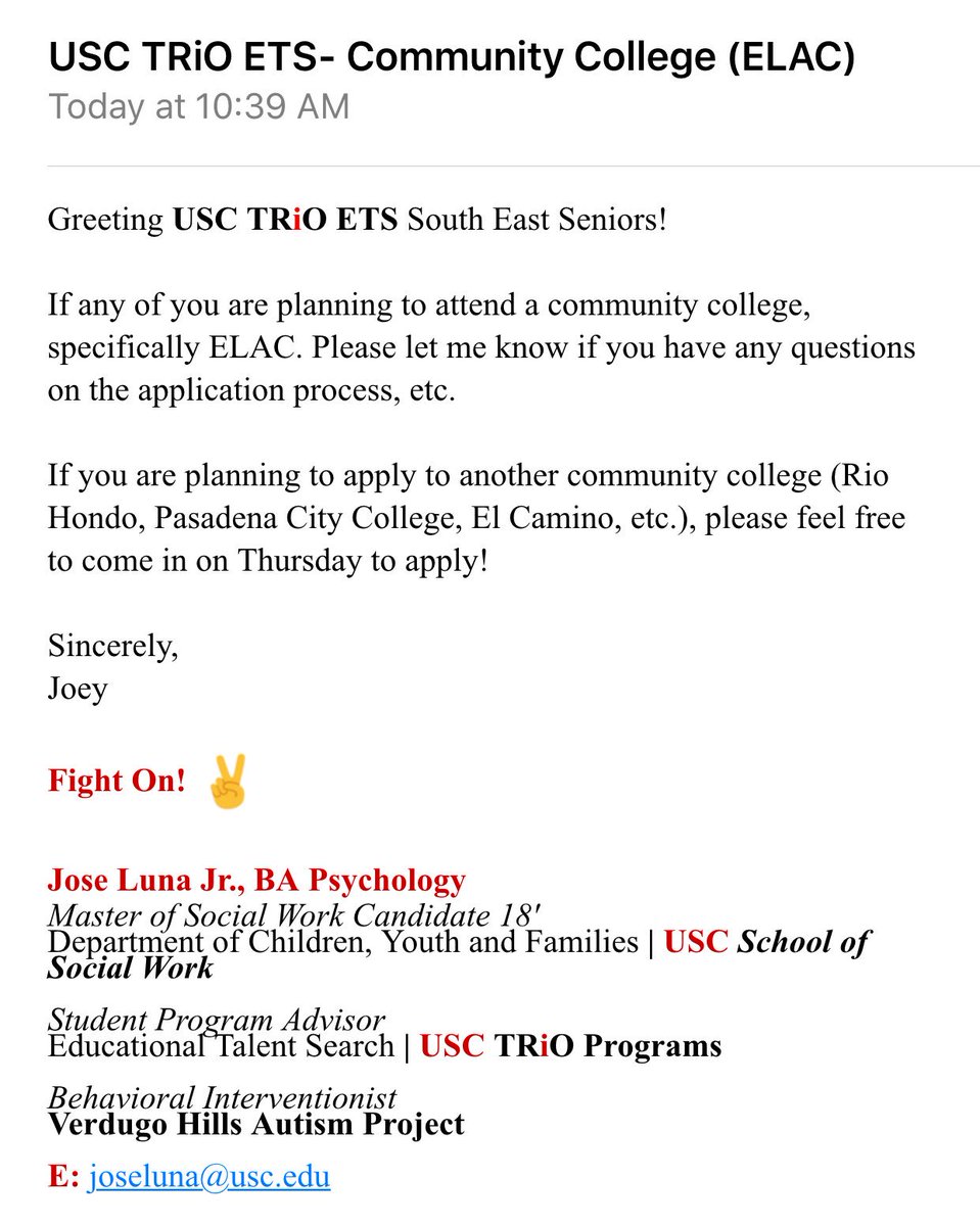 CollegeBoundJag's tweet photo. USC TRiO is holding a workshop for those interested in Community College on Thursday. https://t.co/FqGxc6Z2rm