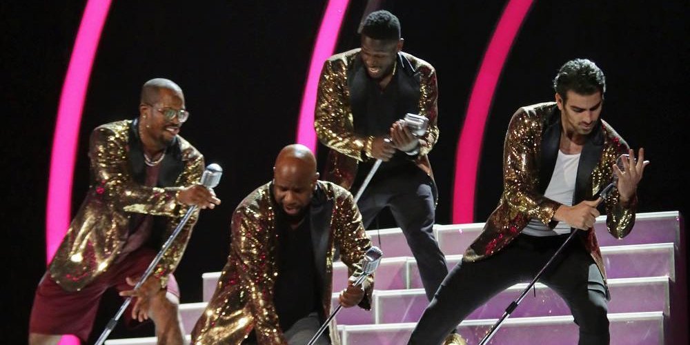 justjaredjr's tweet image. Watch the Men's Team dance to James Brown on #DWTS #IconsNight jus.tj/184o