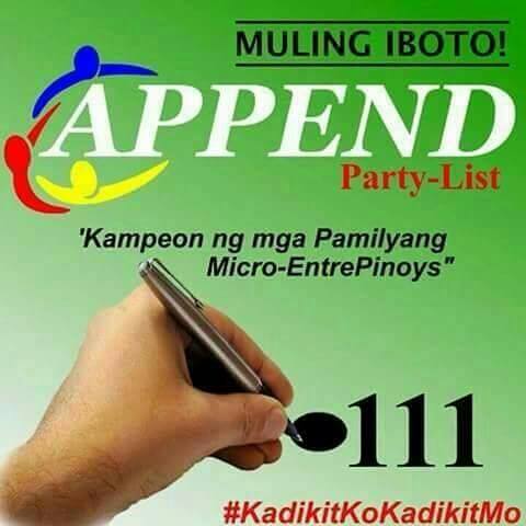chummyjaja's tweet photo. On May 9, let's vote #APPENDPartyList @APPENDPartyList #111APPENDPartyList https://t.co/UNvq1V05Z7