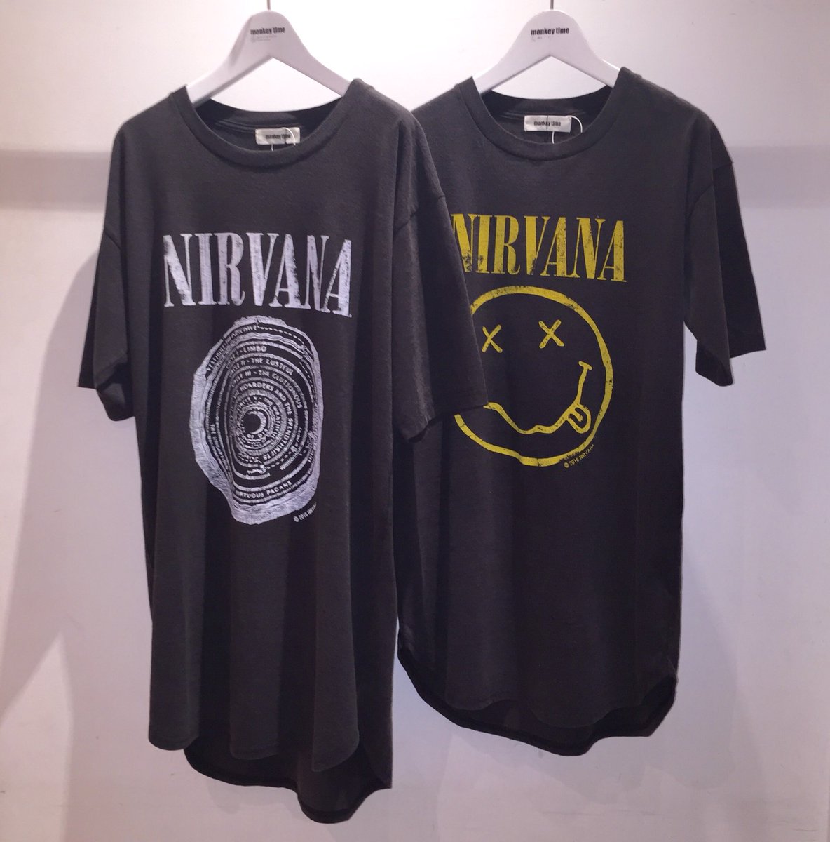 Monkey Time 新宿店 No Twitter Monkey Time Nirvana ロング丈 Tシャツ発売中です インナーはもちろん 夏のtシャツとして活躍する一着です 7 800円 Tax Monkeytime Beautyandyouth Nirvana