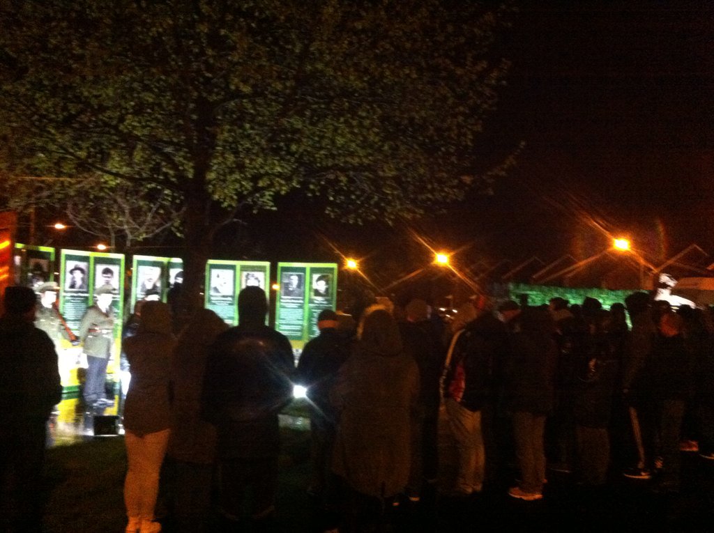 brazomcl's tweet photo. Derry republicans gathered at 3.45am to remember the execution of Padraig Pearse,Thomas mcDonagh and Tom Clarke 1916 https://t.co/RlwsVbGtTa