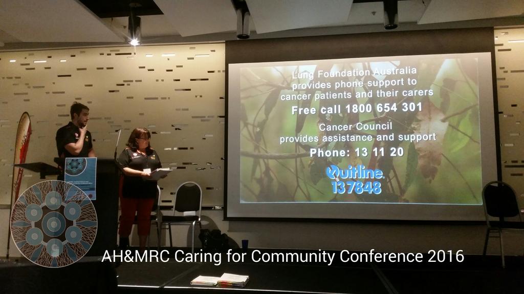 ATRAC_team's tweet photo. Whats the most common cancer in our mob? Some key topics being addressed in the Our Lungs Our Mob workshop #AHMRC16 https://t.co/bRYDEzxJWv