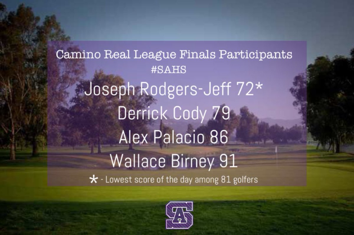 Tuesday, four #SAHS golfers reached the league finals Thursday at Brookside Golf Course in Pasadena. 👼🏻⛳️🏌